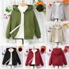 Children Jackets Long Sleeved Hooded Solid Color Zipper Sweatshirt for Boys and Girls Velvet Casual Sports Sweater