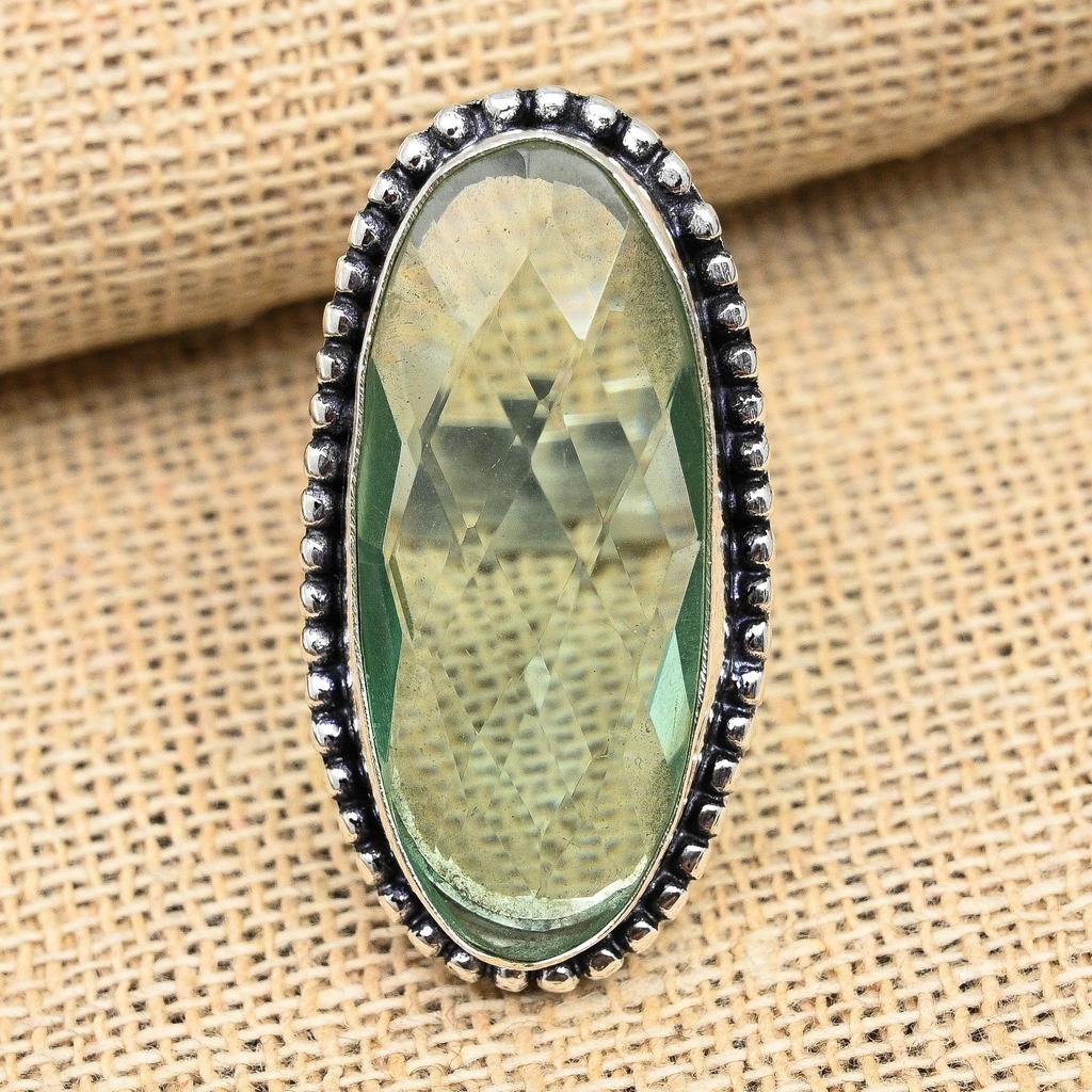 Aqua Apatite Gemstone Handmade 925 Sterling Silver Ring Jewelry For Christmas