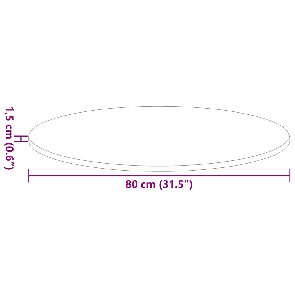 Tabletop Ø 80 x 1.5 cm Round Engineered Wood Reclaimed Wood