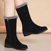 Snow Boots  Winter Padded Shoes for Women Warm Soft Bottom Flat Bottom Cotton Shoes Anti-slip Mid Calf Booties for Women