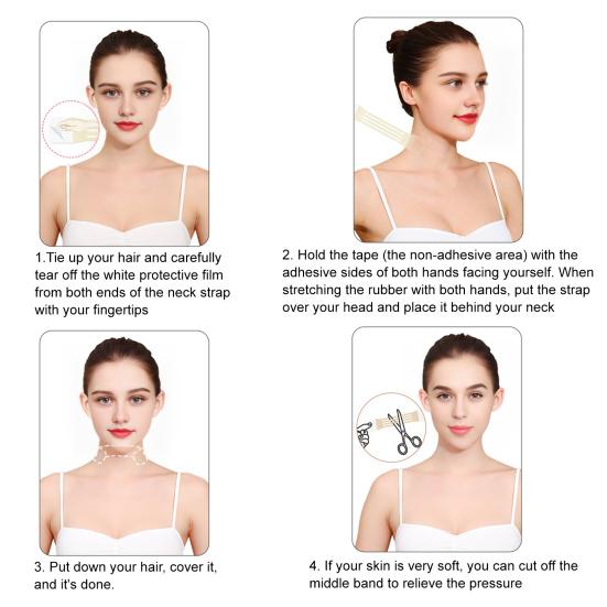 Лента для шеи, мгновенный подтягивающий пластырь, водонепроницаемый, невидимый, для шеи, морщин, от обвисшей кожи, для удаления линии декольте, шеи, лица, челюсти