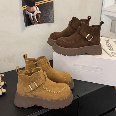 Женские ботинки мартин на ретро-платформе 2025 - Увеличивающие рост, на толстой подошве, незаменимые осенью, универсальные и стройнящие.