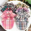 Pet Dog Plaid Shirt for Summer Dog Clothes with Leash Holes Pet Coat Puppy Jacket for Small Medium Large Dog Within 50Kg