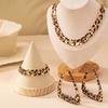 Trendy Geometric Earrings Necklace for Women, Retro, Sexy, Simple, Fashionable Temperament Earrings Necklace Bracelet Set
