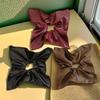 High-end Leather Square Scrunchies Vintage Gentle Hair Ties Hair Rope  Women Girls Accessories