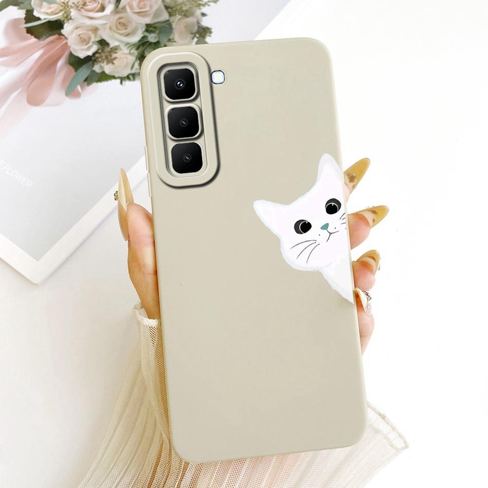 For Infinix Hot 70 X6895 Cute Cat Flower Cartoon Phone Case For Infinix Hot70 Soft Silicone Covers Bumpers