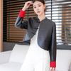 New Chinese Style Genuine Leather Jacket Women's Small Stand Collar Short Contrast Color Jacquard First Layer Sheepskin Jacket