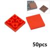 50 шт. Гладкие перевернутые строительные блоки 2x2 DIY развивающие плоские плитки Кирпичики Образовательные игрушки Собираемые части Совместимые 11203