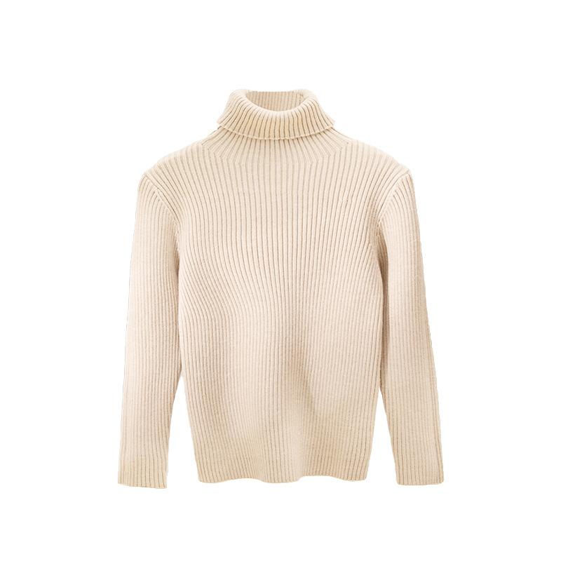 Детский свитер, осенний вязаный свитер с длинными рукавами и воротником-стойкой для девочек и мальчиков, детские пуловеры для подростков 2–12 лет, топы, одежда