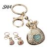 Sparkling Lucky Bag Keychain Rhinestone Keychain, Good Luck Fortune Keyring, Love Heart Pouch Charm for Handbags Backpacks Theme