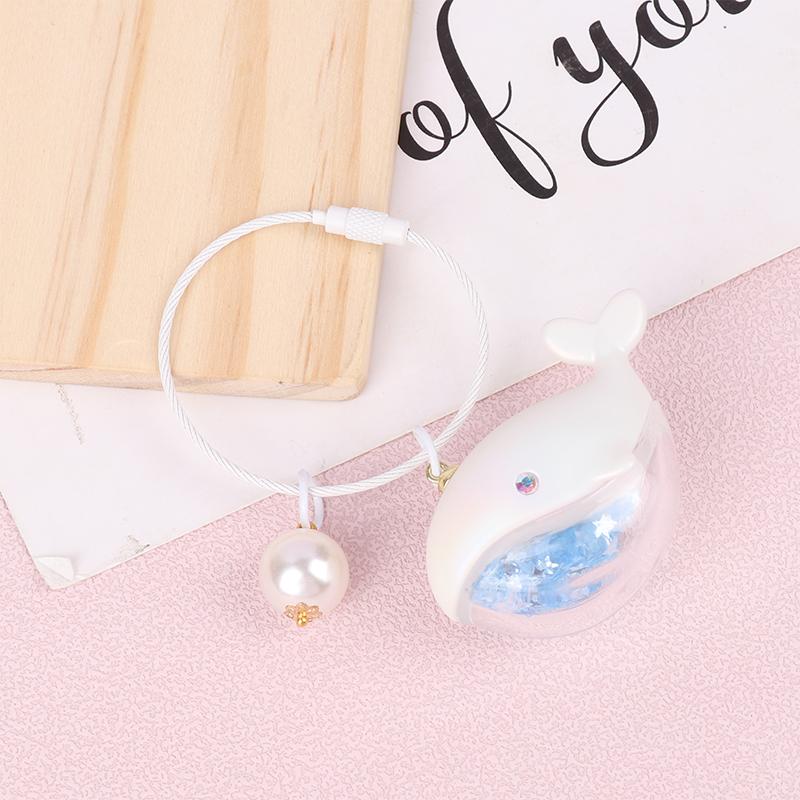 Забавный брелок в виде дельфина с жидкостью для ключей от машины Kawaii Китовый дом, кулон, брелок для ключей, сумки для девочек, брелки, ювелирные изделия, подарки