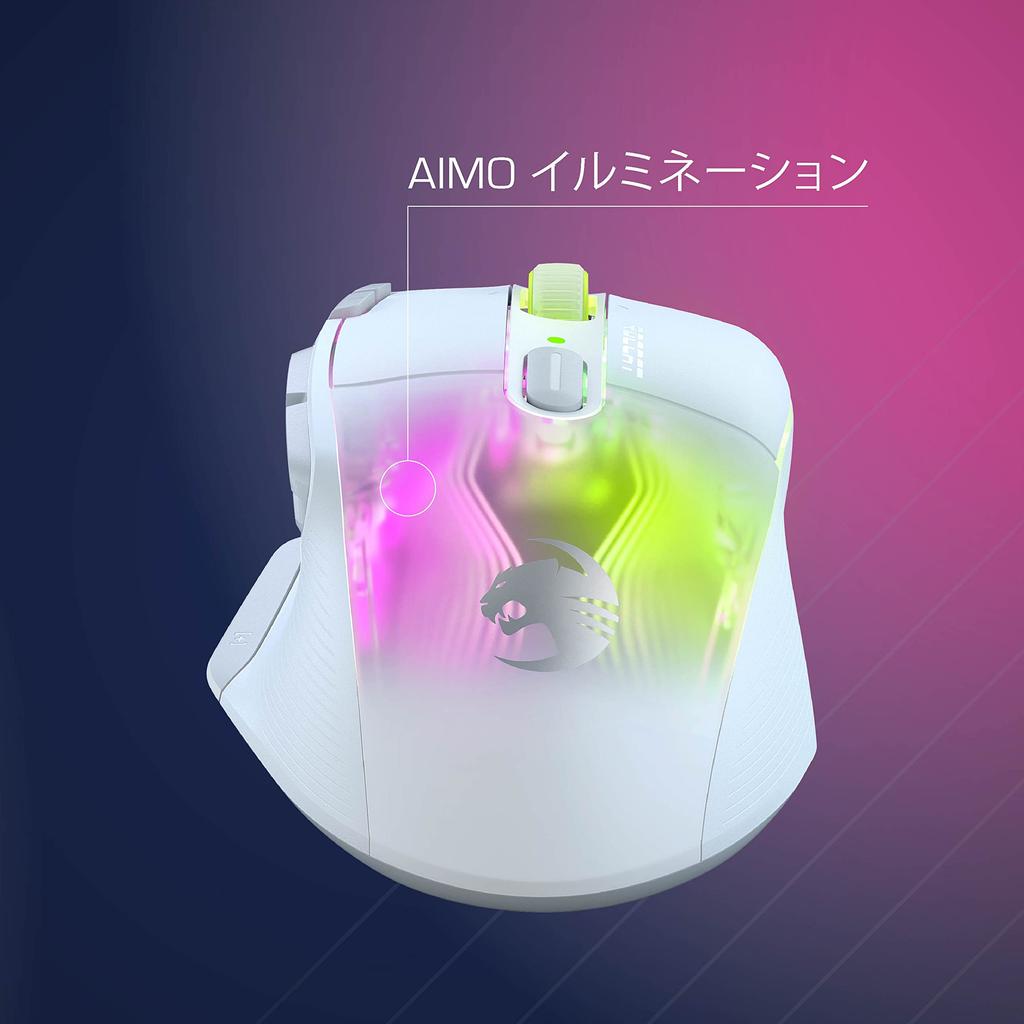 ROCCAT Gaming Mouse Kone XP Air Wireless German Design 2.4GHz/Bluetooth White/White Optical/19K/Optical/Multi-Buttons/99g/Charging Dock/4D