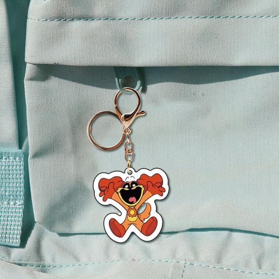 Акриловый кулон с улыбающимся животным из мультфильма, брелок для ключей, сумка, рюкзак, аксессуары для телефона