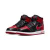 Air Jordan 1 Mid SS PS Черный + Красный = Bred Детские кроссовки Gym-Красный Белый DM9651-001