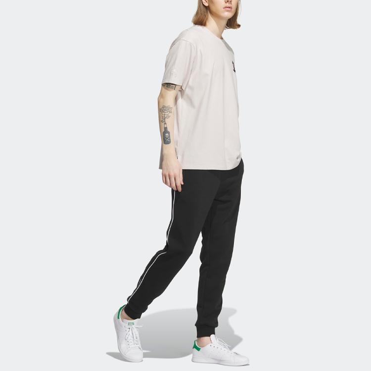 adidas Совместная футболка Gfx Originals Clover X Monkey Kingdom с мультяшным принтом, топы унисекс, слюдяно-розовый IP1792