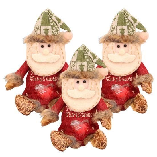 3 шт. Рождественские подарочные пакеты Снеговик Санта Лось Узоры Декоративные пакеты для конфет Многоразовые праздничные подарочные мешочки