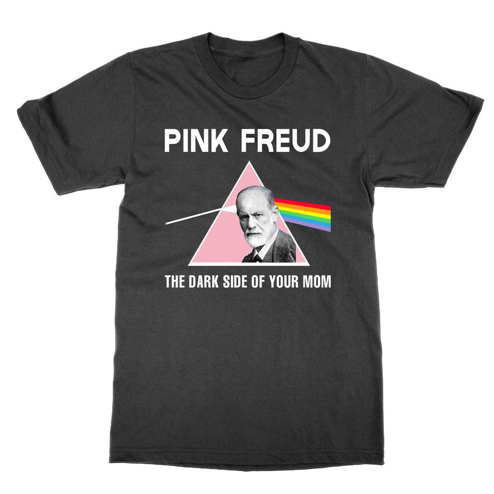 Pink Freud T-Shirt, Dark Side of Your Mom Parody Summer Men's and Women's Loose and Breathable T-shirt Top