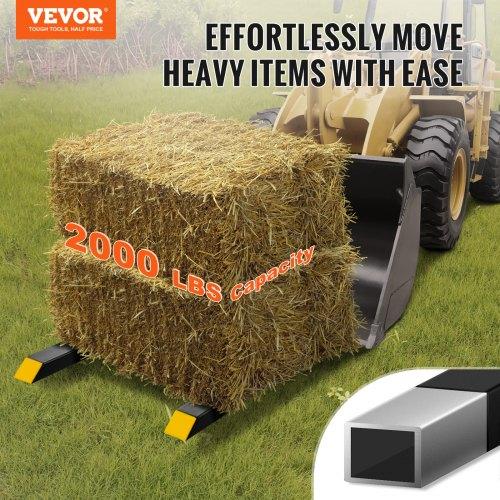 Pallet Forks, 2000 lbs Tractor Bucket Forks, 60" Total Length Clamp on Pallet Forks with Adjustable Stabilizer bar, Heavy Duty Pallet Forks for