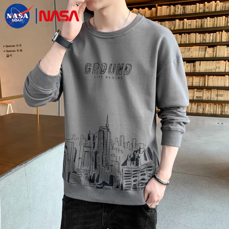 NASA NOAH Men's Urban Print Long-Sleeve Crewneck Sweatshirt
