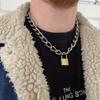 Ретро Панк Мода Преувеличенная Толстая Цепь Ожерелье Простое Новое Для Пары Многослойное Замок Ожерелье Унисекс Ювелирные Аксессуары