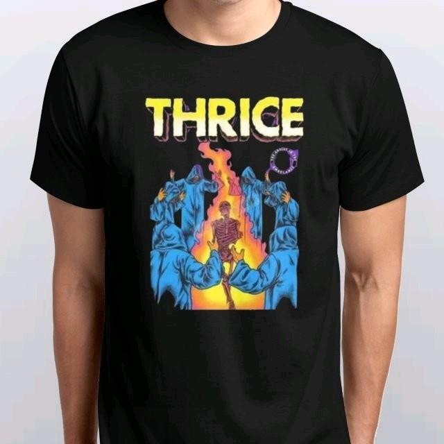 Винтажная музыкальная футболка Thrice Все размеры S M L XL XXL 3 4 XL Черный Белый