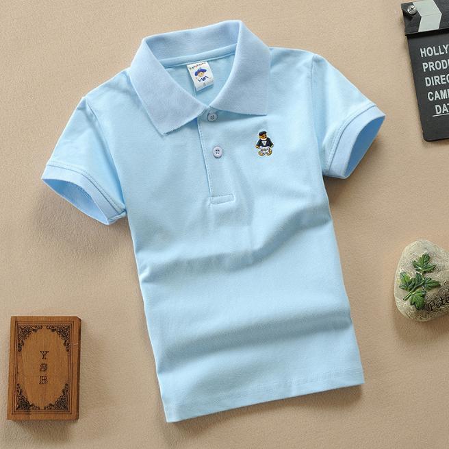 Детская летняя детская одежда с коротким рукавом, средняя и большая детская футболка, хлопковая полосатая рубашка-поло