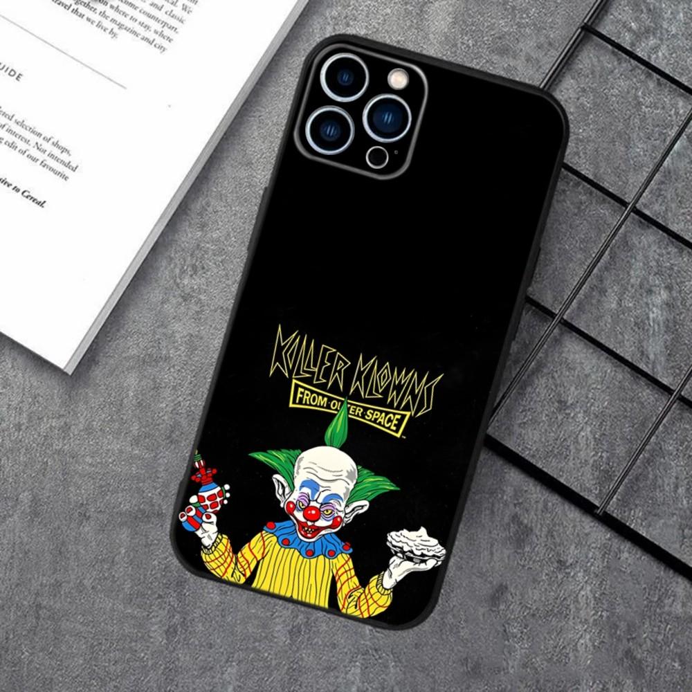 K-Killer Klowns Outer Space Phone Case For iPhone 16,15,14,13,12,11,XS,XR,X,8,7,Pro,Max,Plus,mini Silicone Black Cover