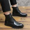 Модные мужские классические кожаные ботинки в стиле ретро для офиса, деловых встреч, официальных вечеринок, с круглым носком, удобные, универсальные, качественные ботинки