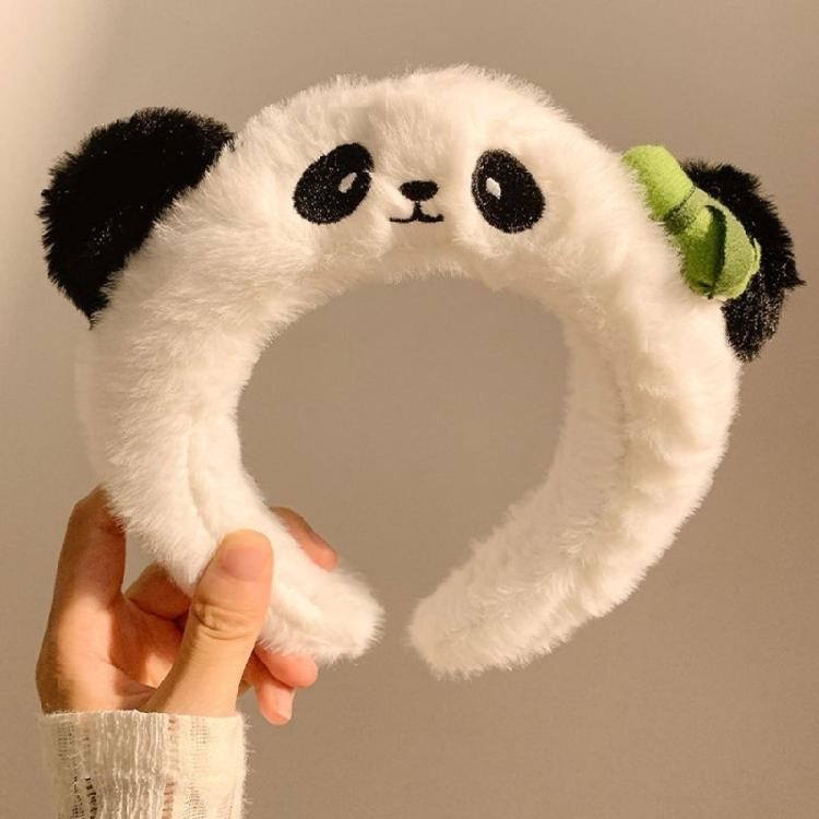 Light weight Panda Plush Hairband Washing Children Headbands Adjustable Headwear for Children Teens and Panda Fans
