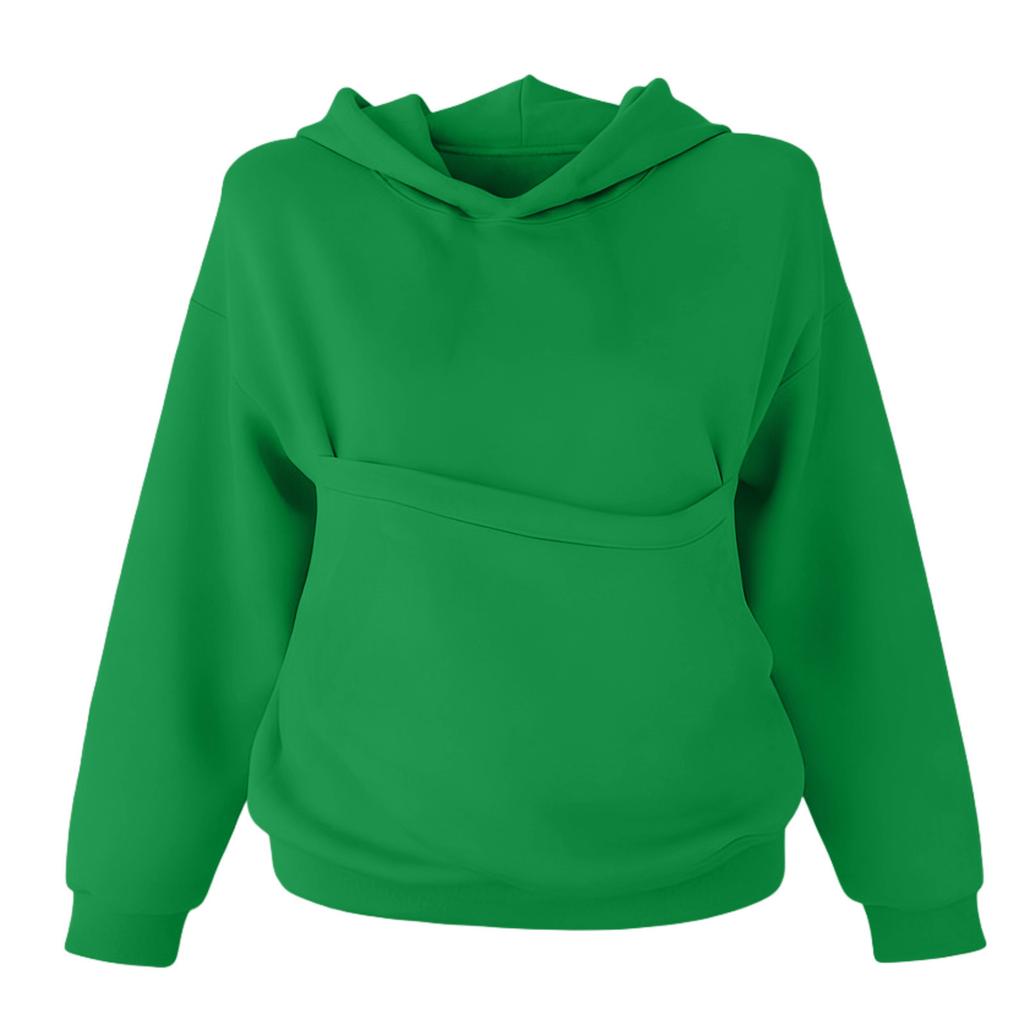 Women's Fashion Zipper Hoodie Long Sleeve Hooded Pullover Sweatshirt Casual Solid Color Tops With Pockets