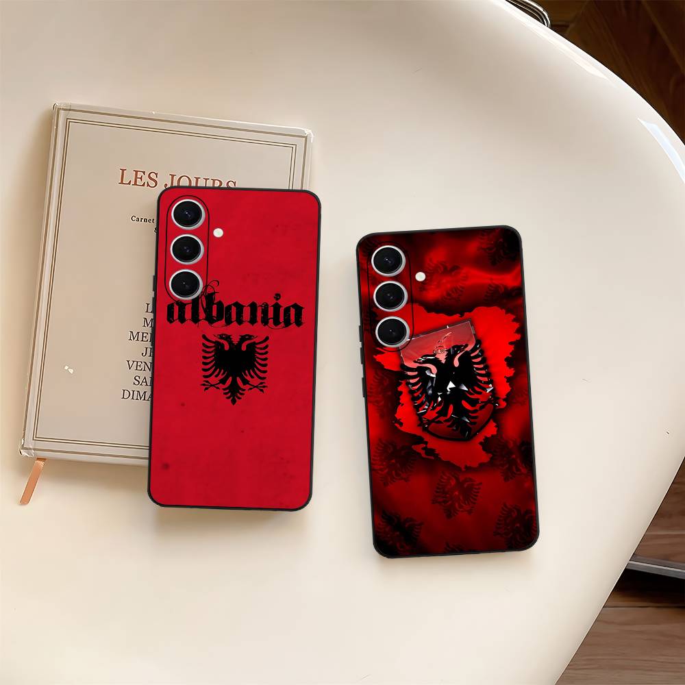 Чехол для телефона с логотипом-орлом флага Албании для Samsung S 24 Fe 25 Ultra Plus 20 Lite 21 30 22 23 24 22 Ultra 5G Fundas