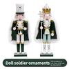 30CM Nutcracker Miniature Wooden Nutcracker Puppet Ornament Desktop Decoration Cloak Walnut Soldier Christmas Home Decoration