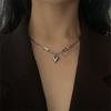 925 Sterling Silver Link Chain Heart Charm Pendent Necklace For Women Girls Party Jewelry Choker Collar Dz802