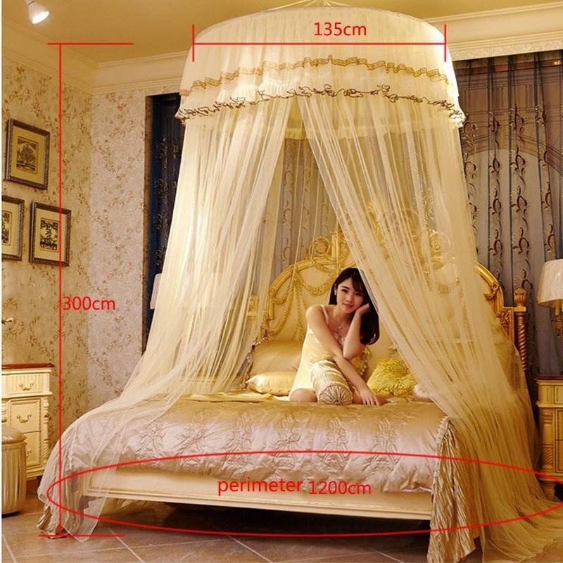 Children Home Bed Mosquito Net Floor Court Style Heighten Thickened Ceiling Lace Gauze Mesh