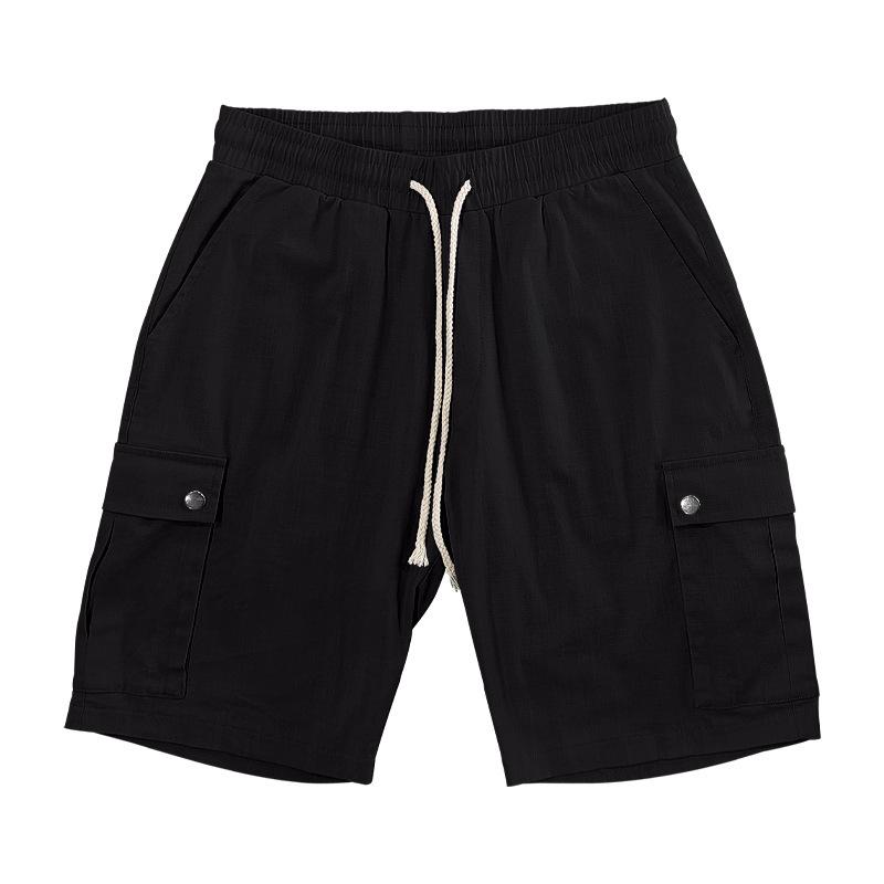 Модные мужские летние шорты для баскетбола из бамбукового хлопка с несколькими карманами, повседневные, прямые, мужские