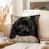 Vikama Modern Black Shih Tzu Pillowcase Ultra-Soft Fleece Single-Sided Printed For Sofas Bedrooms Living Rooms