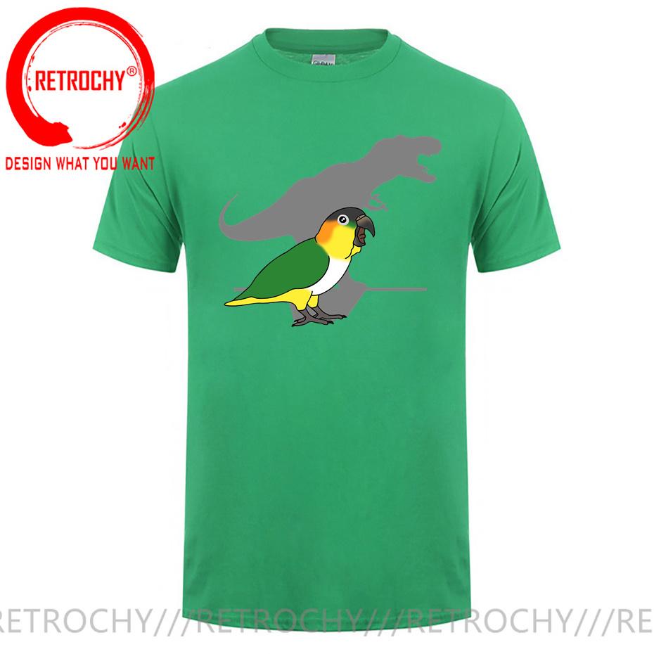 Trex Black Headed Caique TShirt Funny Bird Memes T Shirt Dinosaur Harajuku Gothic Unisex Tshirt Ullzang Streetwear Tops Tee Shirt