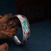 Ethnic Style Burnt Blue Personalized Magpie Enamel Bracelet Cloisonn É Retro Open Drop Gum Silver Bracelet Birthday Gift