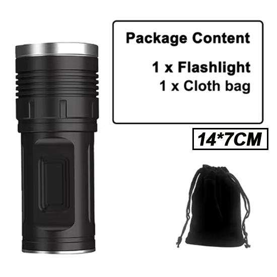 Портативный фонарик с дальним выстрелом 1500 м, встроенный аккумулятор 5000 мАч, фонарик с возможностью масштабирования, водонепроницаемый перезаряжаемый фонарь