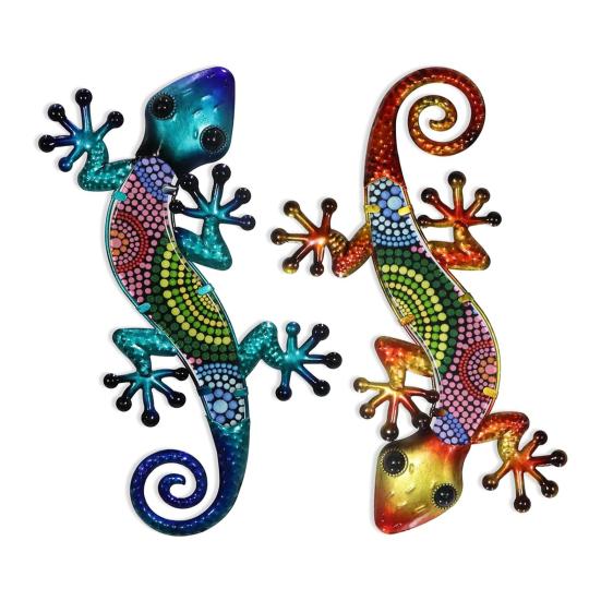 3 шт. Акриловая настенная декорация Геккон для дома, офиса, гостиной, интерьера, улицы, сада, настенное искусство, подвеска на железе, разноцветная подвеска-ящерица, Рождественский подарок