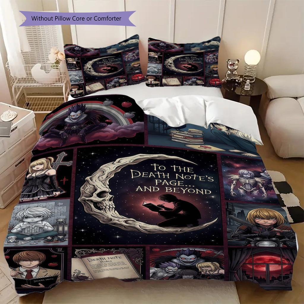 Набор постельного белья с рисунком из аниме Тетрадь смерти, Набор bedding с персонажами мультфильмов, Экстра большой размер, Доступны разные размеры LXRa63