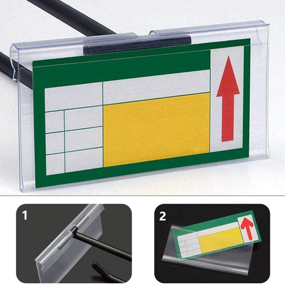 50PCS Plastic Label Holder Transparent Label Display Sidebar New Price Tag Holder  Mall