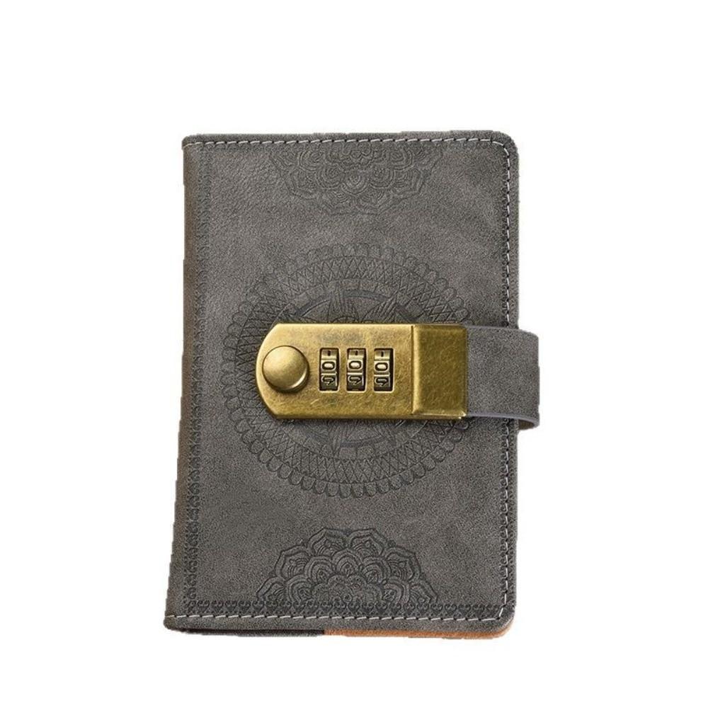 PU Cover Lock Diary Book A7 240 Pages Mini Notepad Notebook New Password Book School Stationery