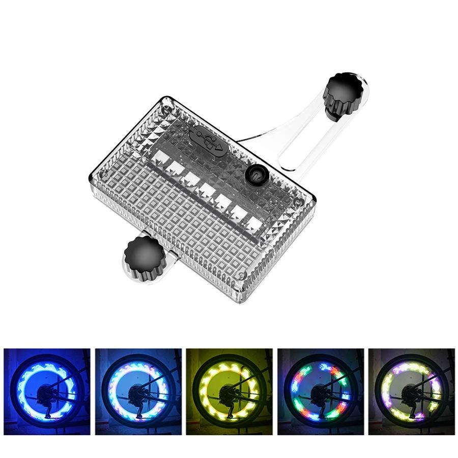 Солнечная светодиодная лампа на спицу велосипедного колеса, RGB неоновый фонарь для безопасности езды на MTB, для шины горного велосипеда