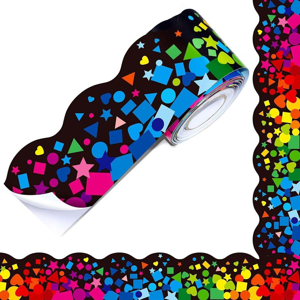 18 метров, Сворачивающиеся, Волнистый край, Наклейки для доски объявлений, Ручная работа, Декоративные наклейки, Самоклеящиеся наклейки