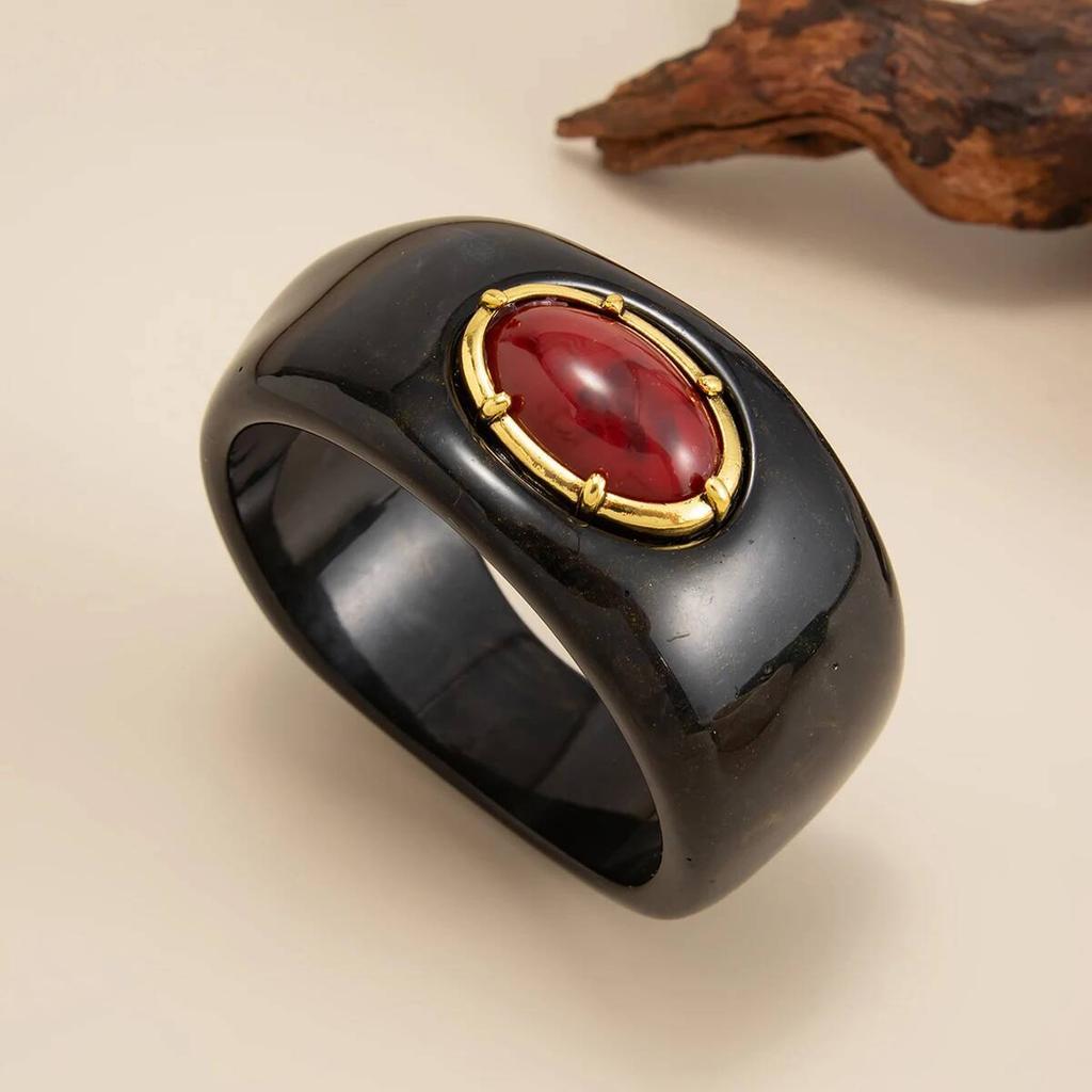 Ingemark Vintage Chunky Resin Acrylic Cuff Bangle Bracelet Women Boho Geometric Irregular Big Wide Bracelet Jewelry Accessory