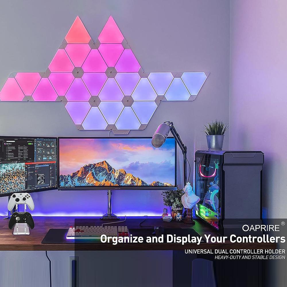 Акриловая прозрачная подставка для контроллера, 2 уровня, держатель для игрового контроллера, подставка для двух контроллеров