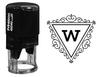 Printtoo W Alphabet Monogram Initial Triangle Swirl Border Office Stationary R-40 Self Inking Rubber
