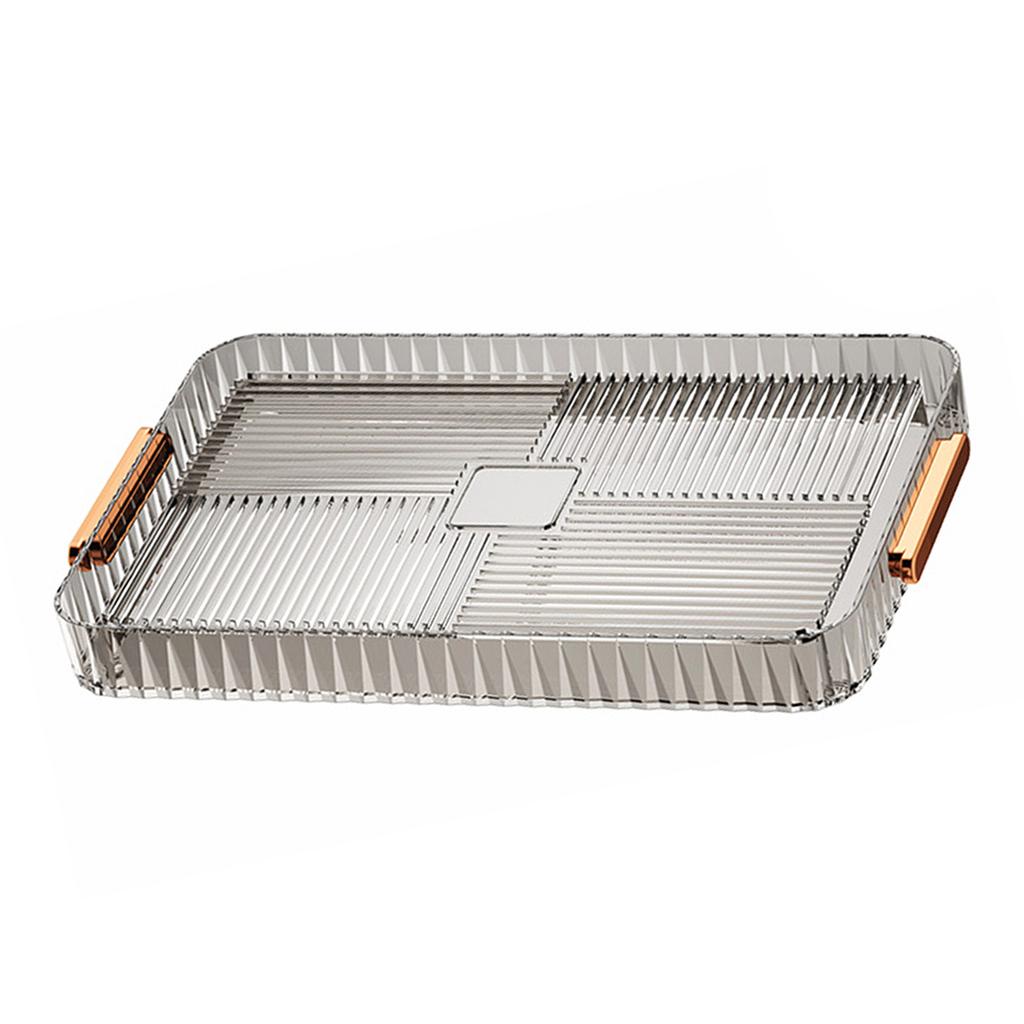 Drainage Tea Tray Plastic Multipurpose Large Capacity Transparent Tea Serving Drain Tray for Home Living Room Large