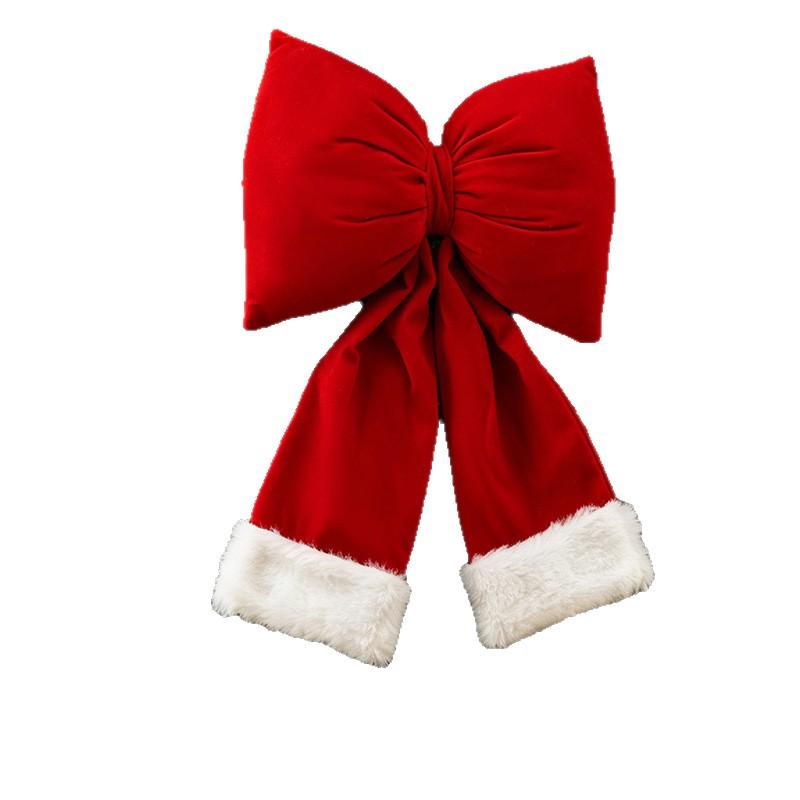 Red Velvet Christmas Bow and Pendant Ornament for Home Décor